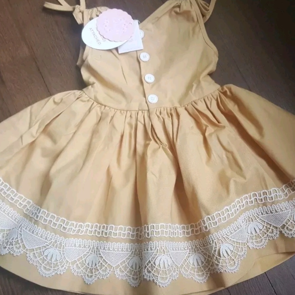 NWT Dollcake Ethnic dress boho chic party Mustard♡ - Picture 2 of 6